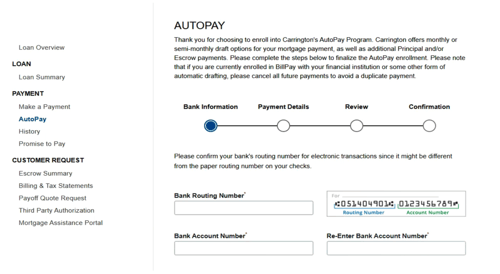 AutoPay opening page